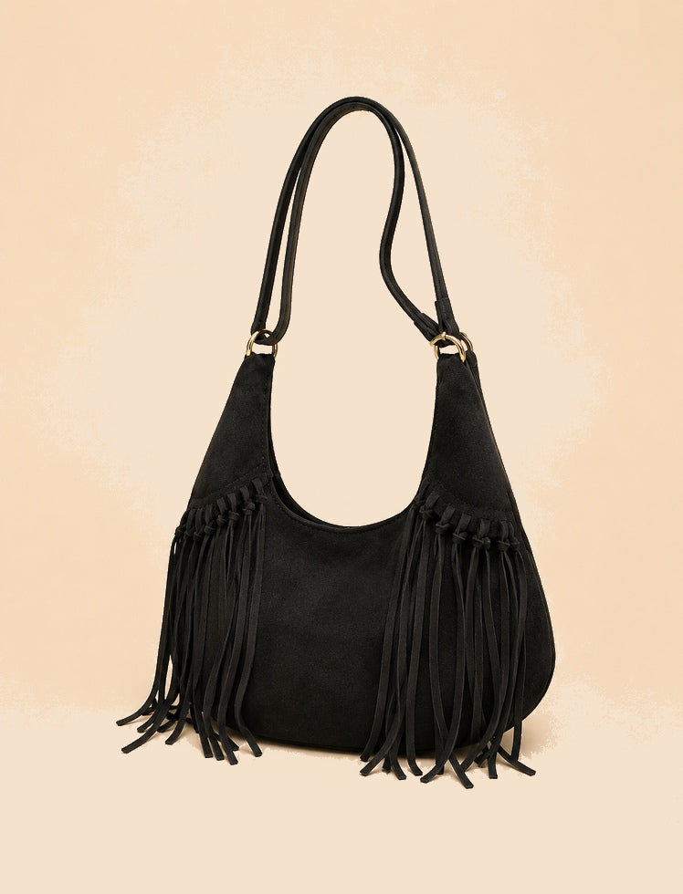 Tote Bag Midnight Fringe Negro Ref. 0291#