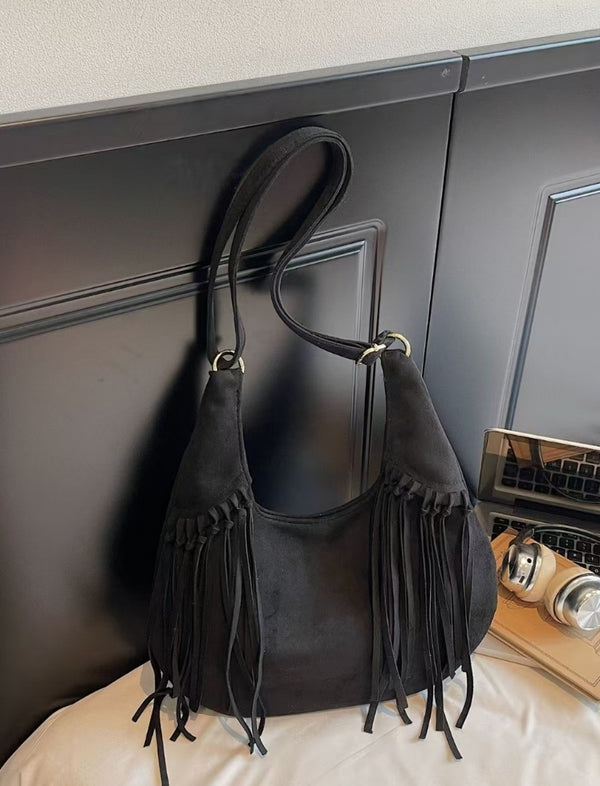 Tote Bag Midnight Fringe Negro Ref. 0291#
