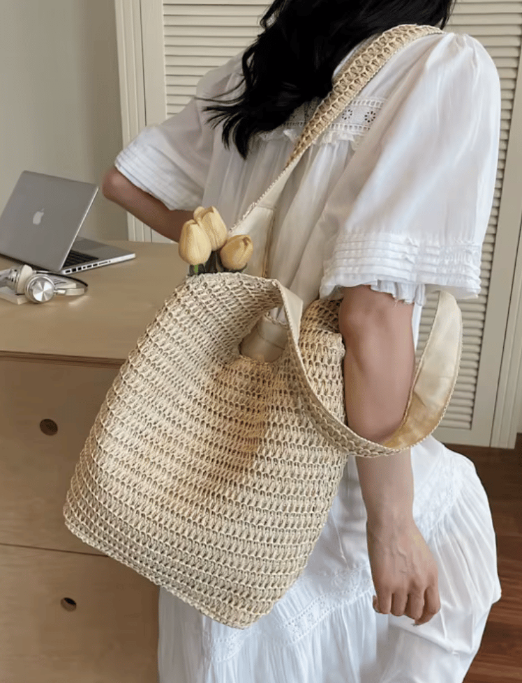 Bolso Straw Hobo Blanco Ref. 1013