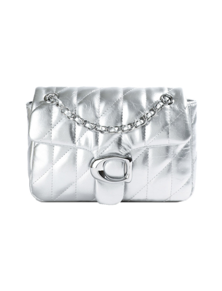 Bolso Acolchado Plateado Ref. 1277