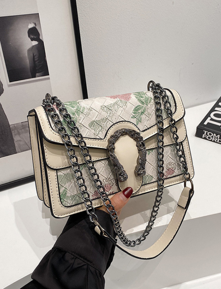 Bolso Estructurado Floral Blanco Ref. 1283