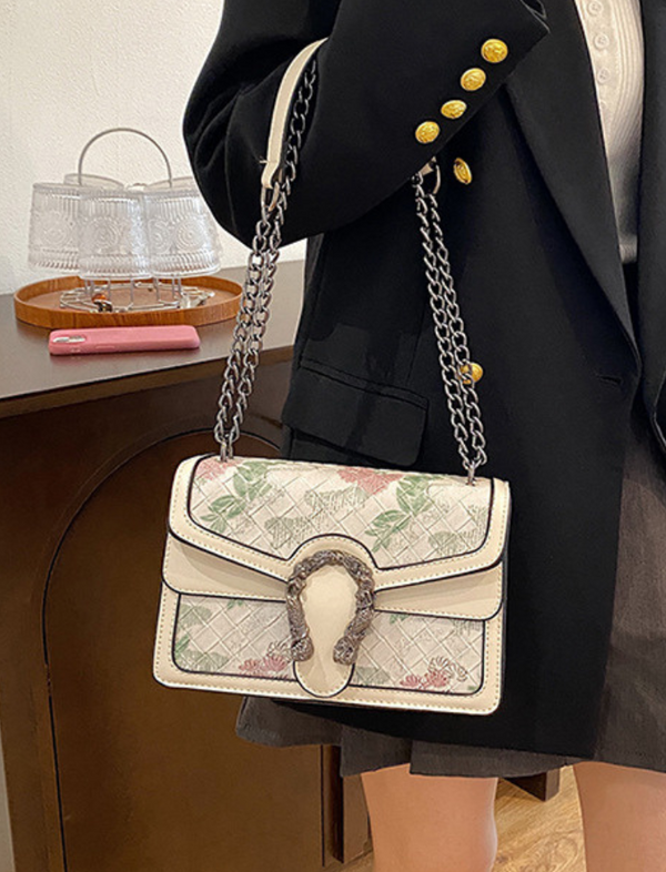 Bolso Estructurado Floral Blanco Ref. 1283