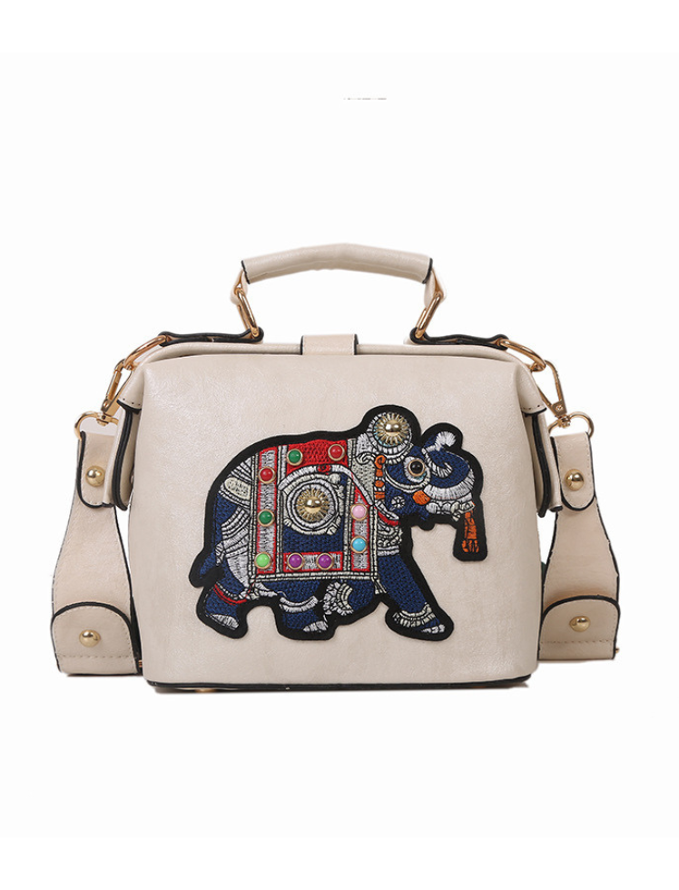 Bolso Bordado Elefante Blanco Ref. 1291