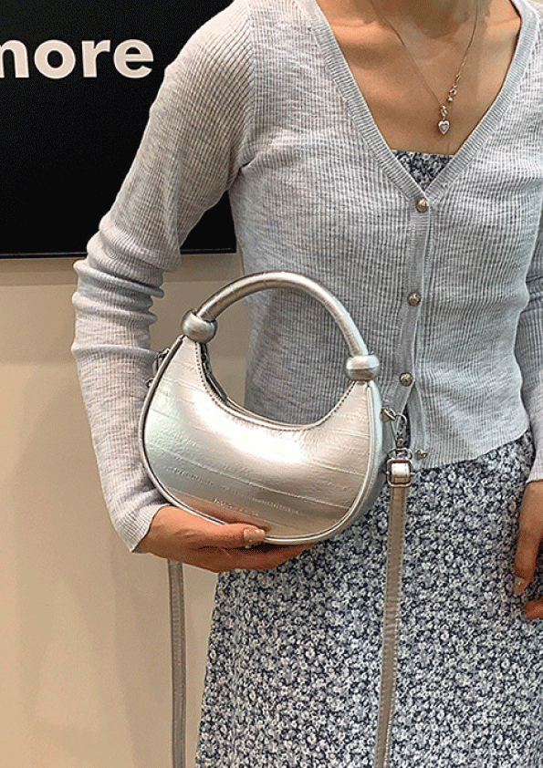 Bolso De Mano Plateado Ref. B1287