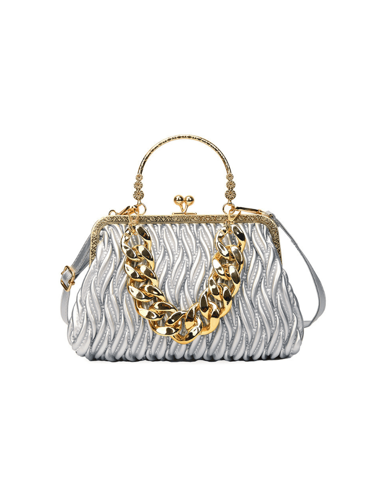 Bolso Clásico Plateado Ref. 1318
