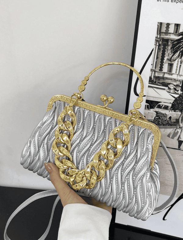 Bolso Clásico Plateado Ref. 1318