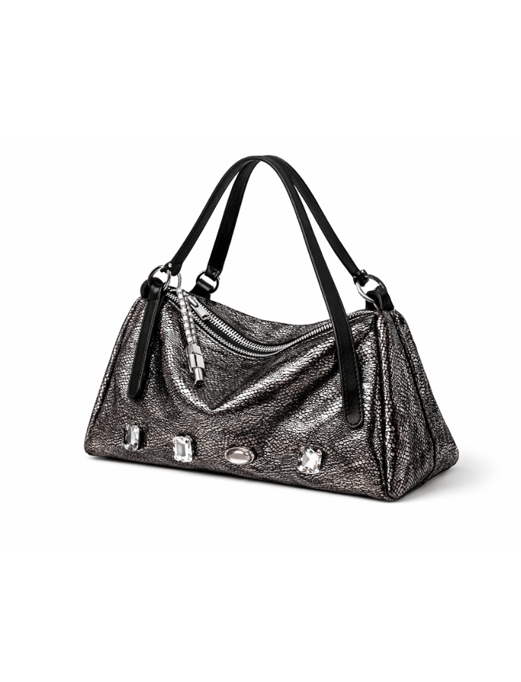 Bolso Cofre de Cristal Gris Ref. 1325