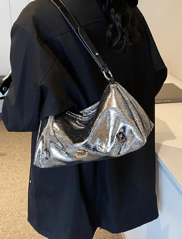 Bolso Cofre de Cristal Plateado Ref. 1325