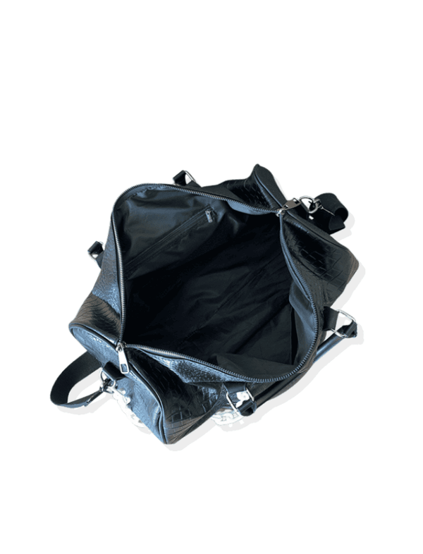 Bolso Croco Travel Negro Ref. 1392
