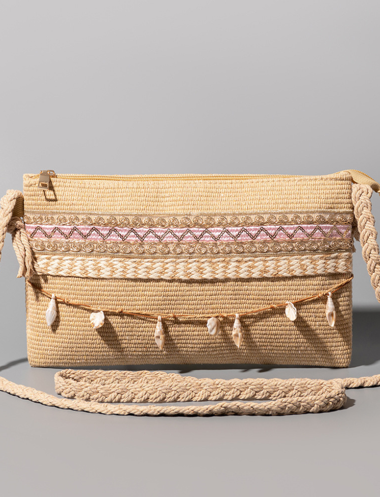 Bolso Playero Tipo Cartera Khaki Ref. 1406