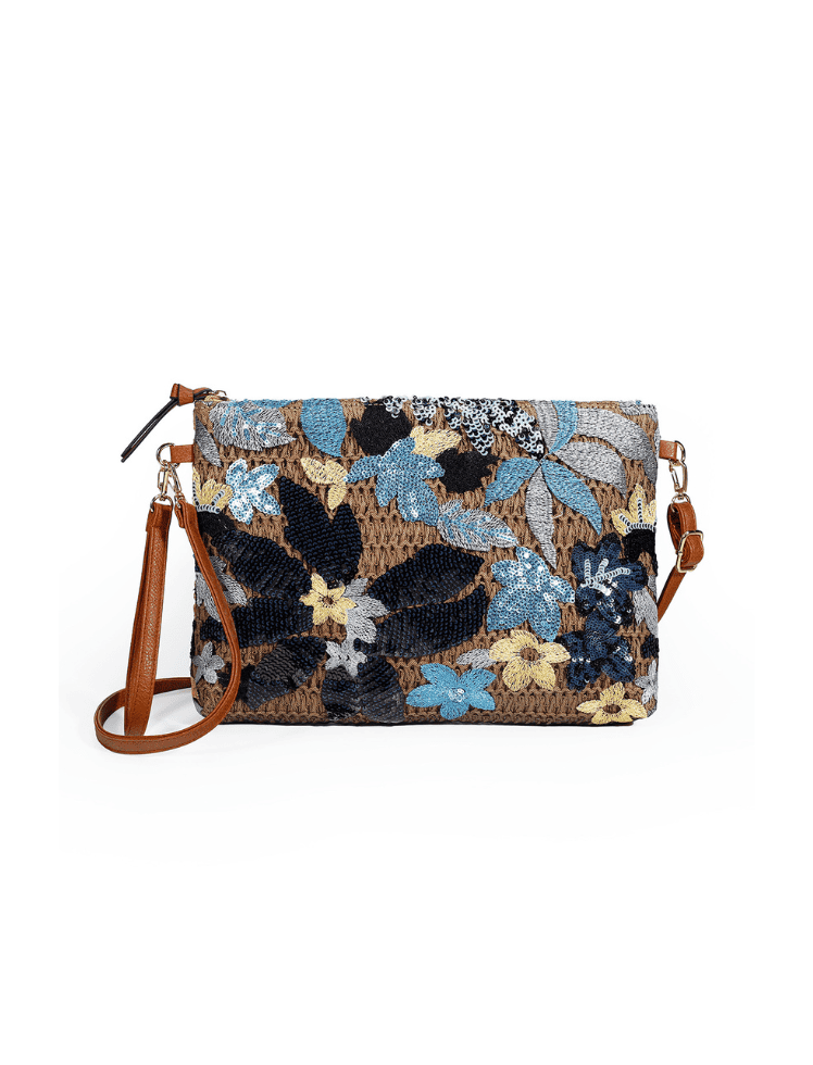 Bolso Flores Azul/Negro Ref. 1417