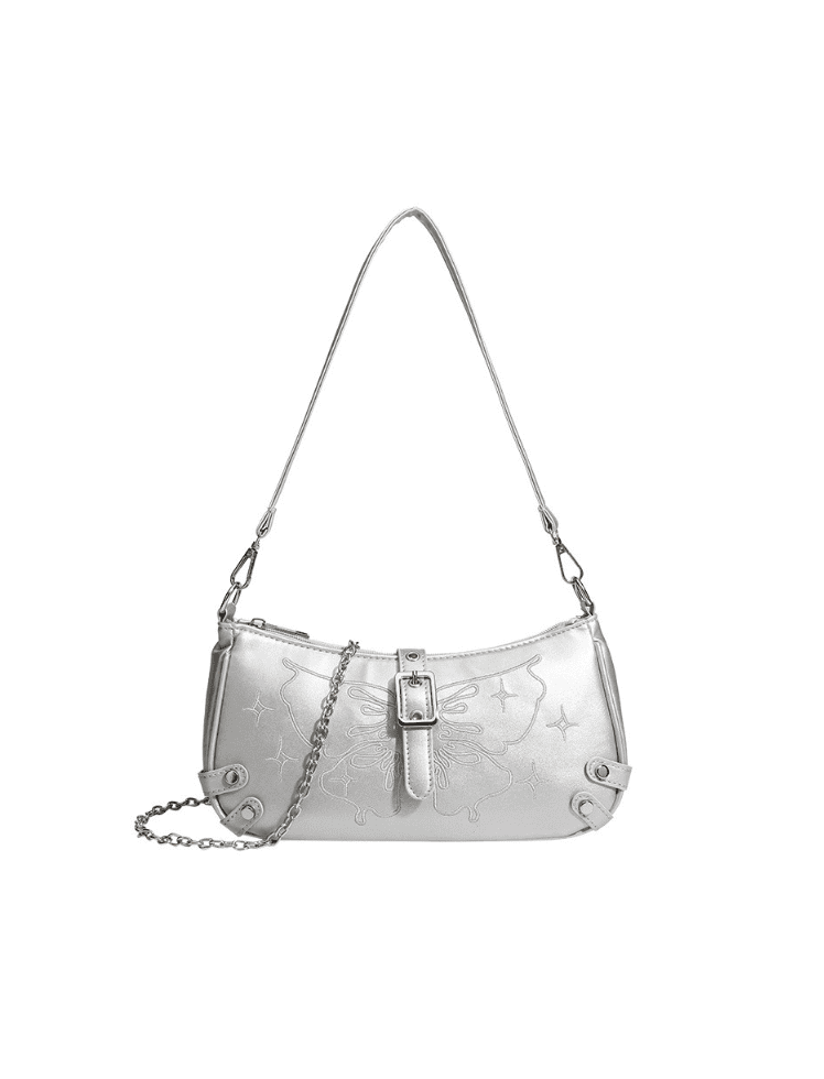 Bolso Tipo Baguette Plateado Ref. 1433