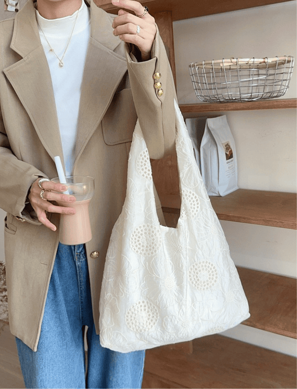 Bolso Boho Encanto Floral Blanco Ref. 1458-2