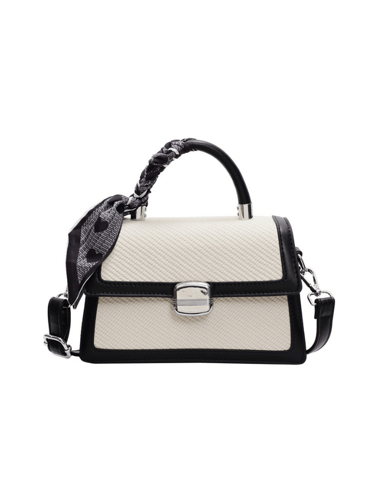 Bolso Classy Ribbon Blanco/Negro Ref. 1621