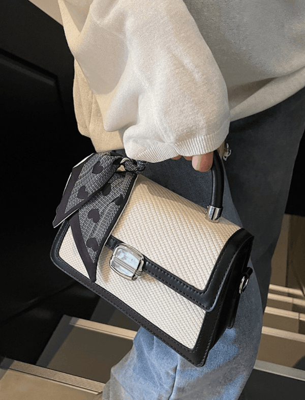 Bolso Classy Ribbon Blanco/Negro Ref. 1621