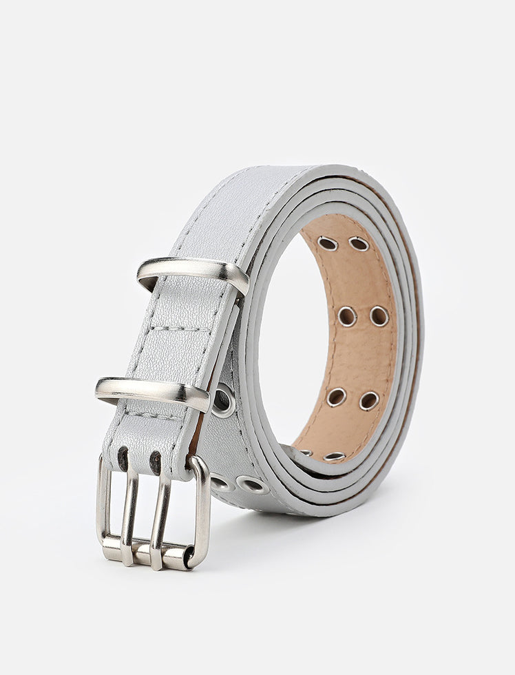 Correa Doble Ojal Plateada Ref. BELT-16