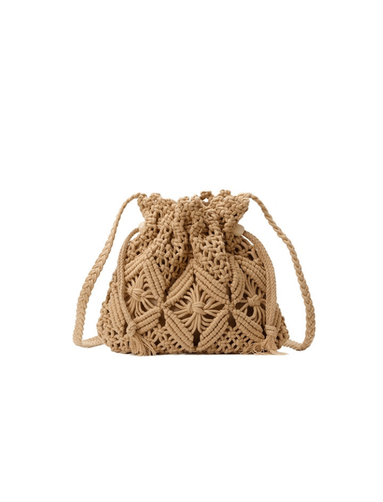 Bolso Boho Macramé Khaki Ref. 3002