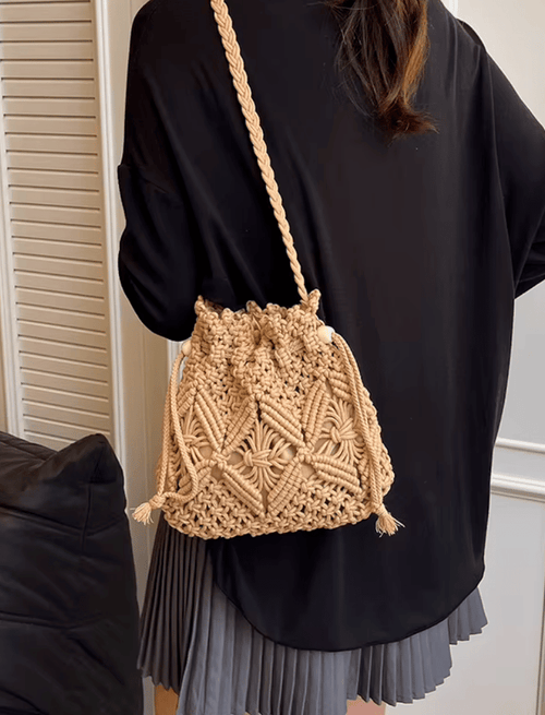 Bolso Boho Macramé Khaki Ref. 3002