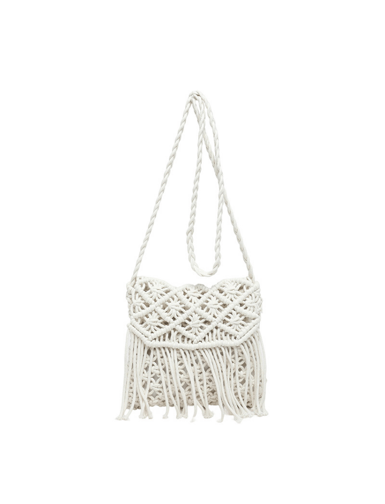 Bolso Macramé Fringe Blanco Ref. 3013