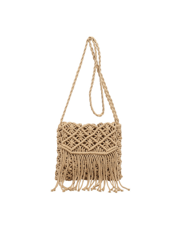 Bolso Macramé Fringe Khaki Ref. 3013
