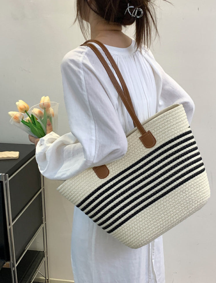 Bolso Tejido Beige/Negro Ref. 897