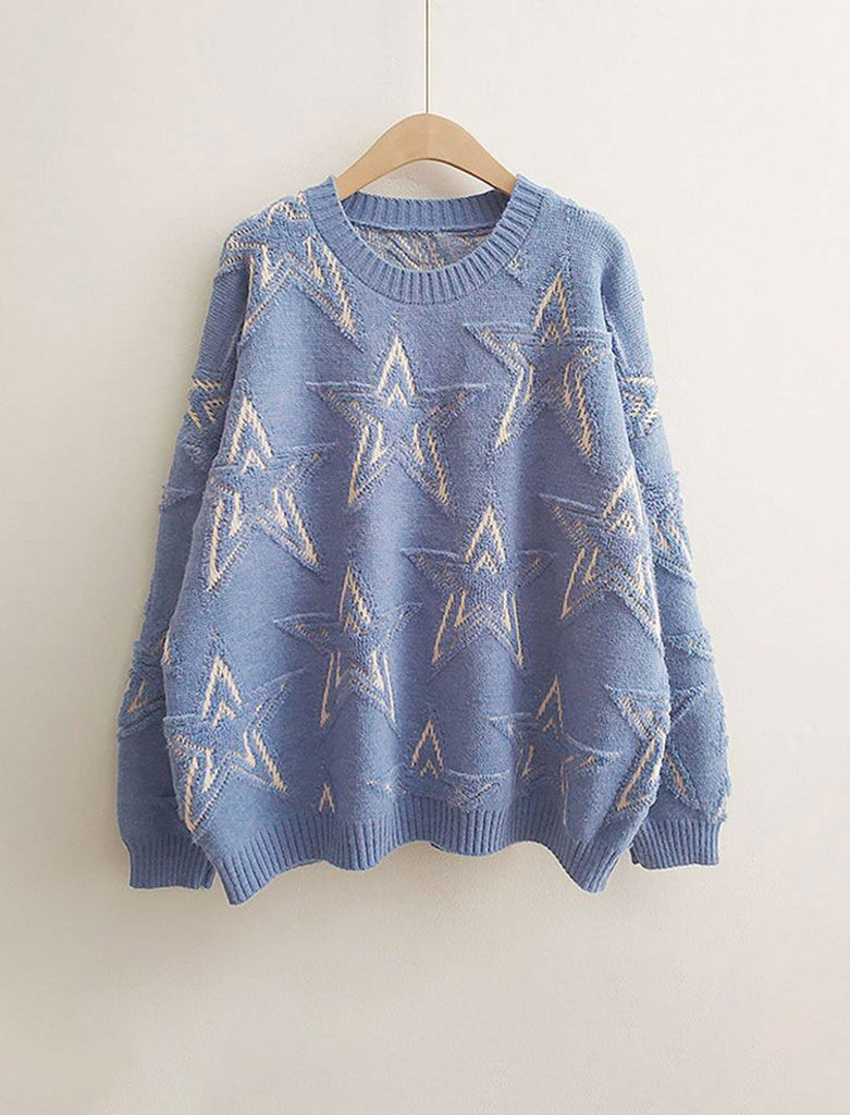 Suéter de estrellas azul Ref. W-20