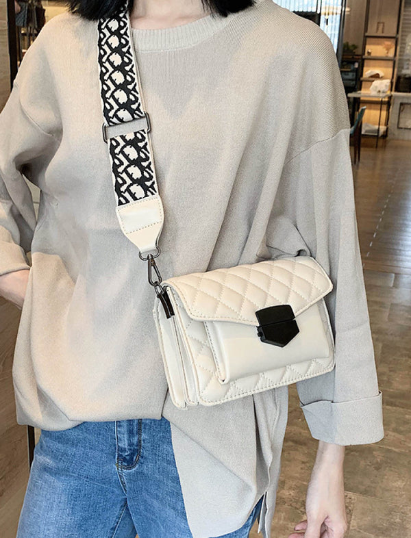 Bolso Moderno Acolchado Crema Ref. 961