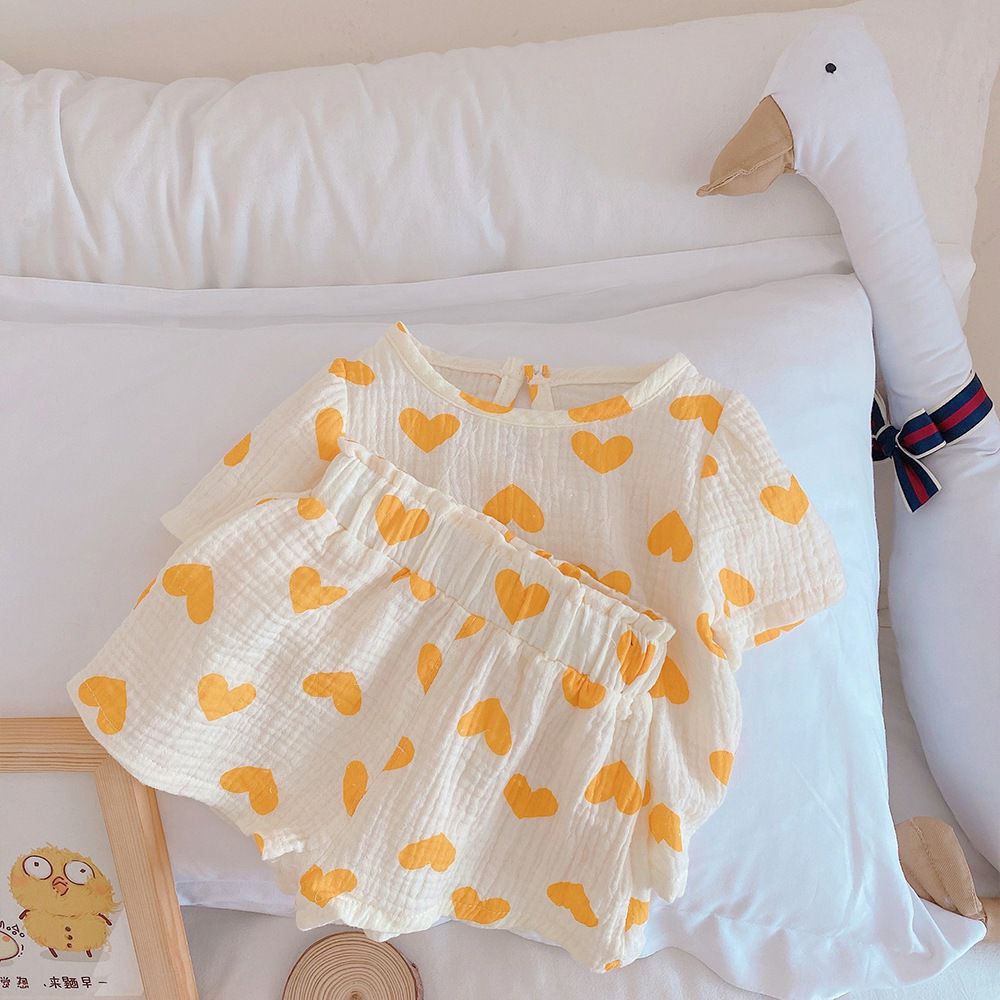 Pijama Heart Hugs Blanco/Amarillo Ref. MATE12
