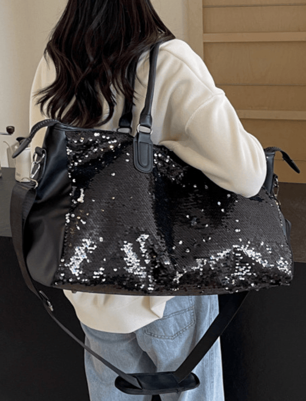 Bolso Glam Shine Viajero Negro Ref. 1211