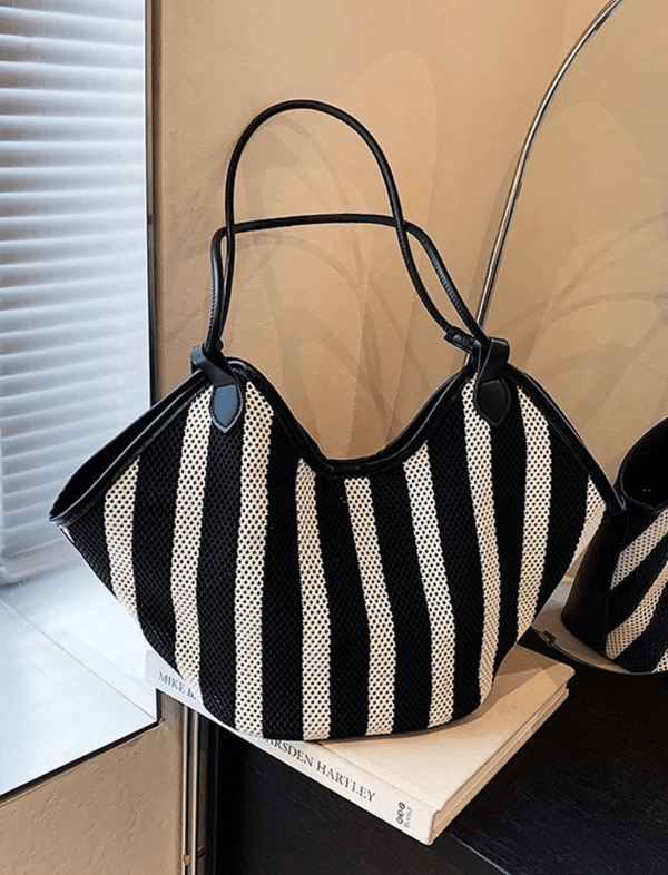 Bolso Striped Mesh Negro Ref. 1384