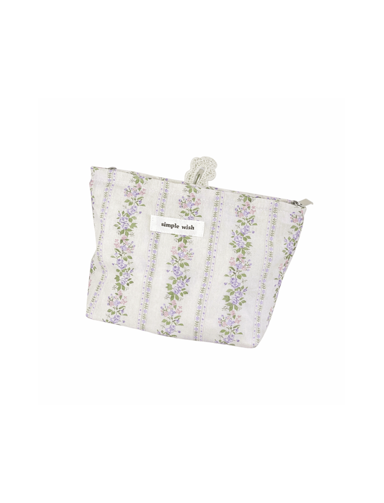 Cosmetiquera Floral Vintage Morado Ref. B1665