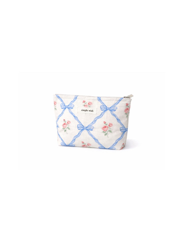 Cosmetiquera Floral Vintage Azul/Naranjado Ref. B1665
