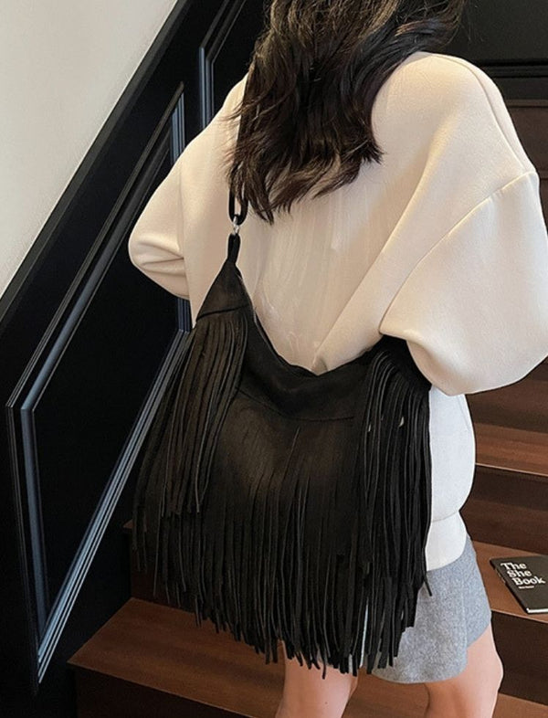 Bolso Fringe Charm Negro Ref. B1721