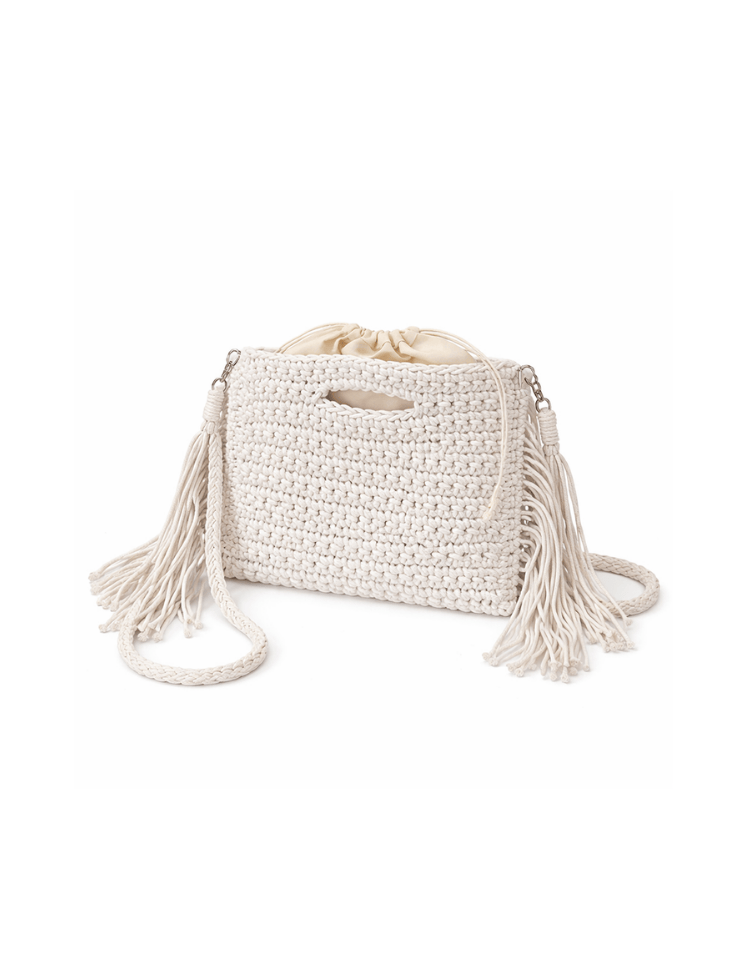 Bolso Boho Fringe Blanco Ref. 1743