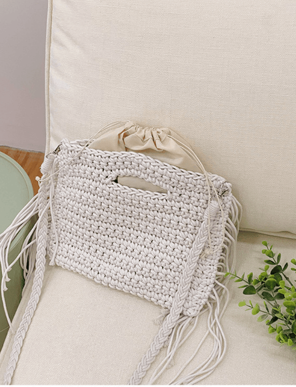 Bolso Boho Fringe Blanco Ref. 1743