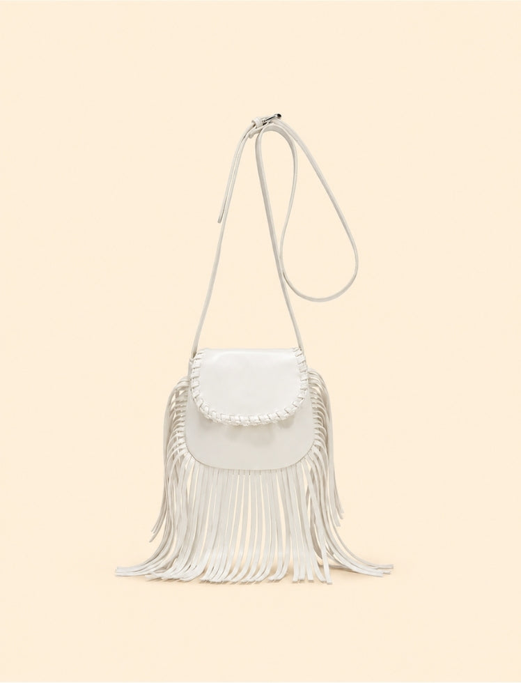 Bolso Fringe Boho Chic Blanco Ref. B1757