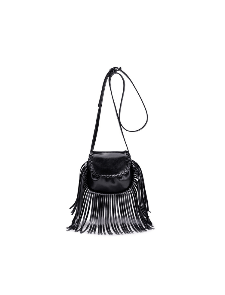 Bolso Fringe Boho Chic Negro Ref. B1757