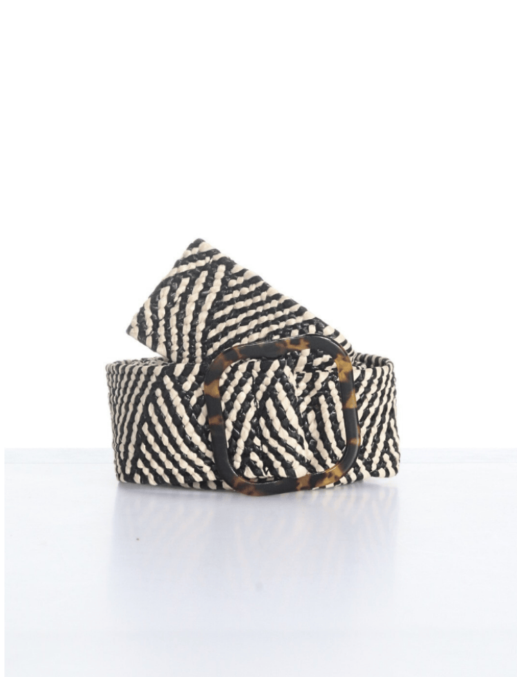 Correa Trenzada Étnico Beige/Negro Ref. Belt-0018
