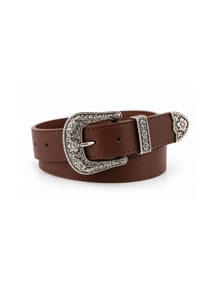 Correa Western Floral Café Oscuro Ref. BELT202