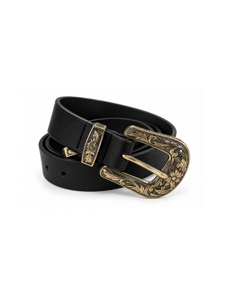 Correa Golden Western Negro Ref. BELT204
