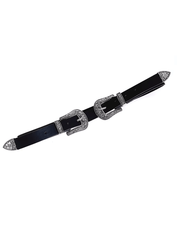 Correa Double Western Negra Ref. BELT205