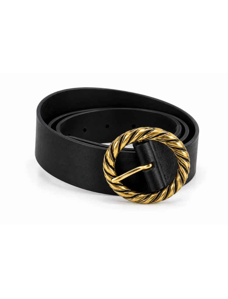 Correa Twisted Oval Negra Ref. BELT206