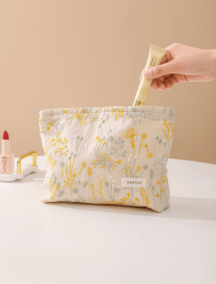 Cosmetiquera Floral Khaki Ref. C041