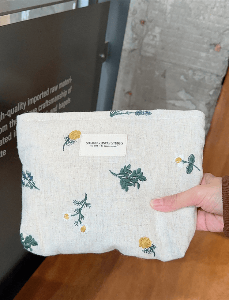 Cosmetiquera Floral Beige Ref. C051