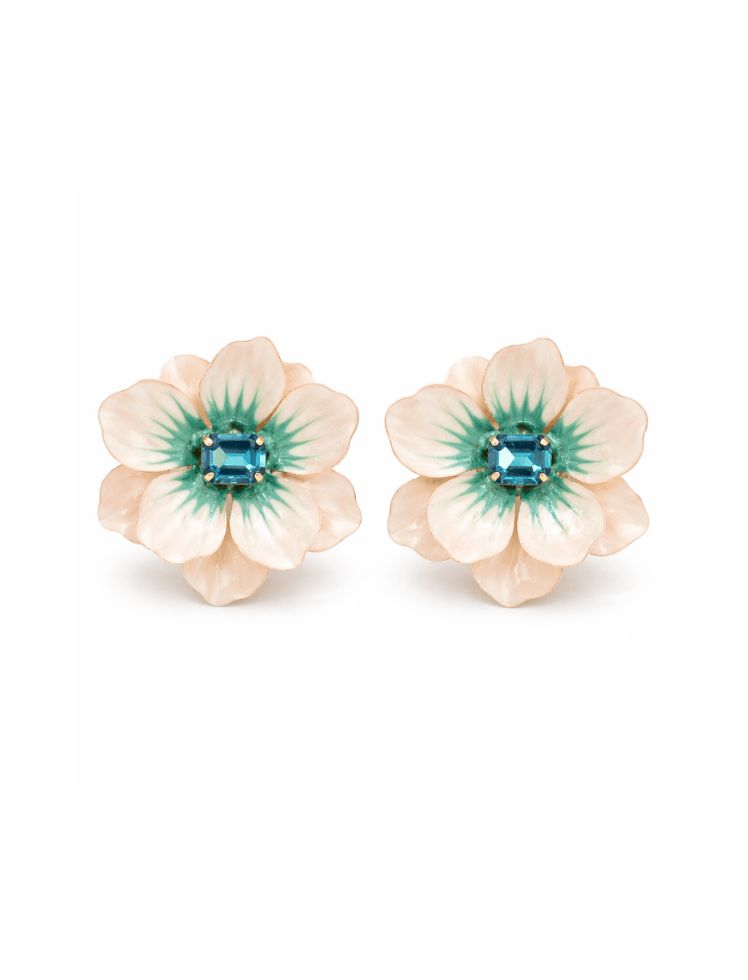 Aretes Floral Radiance Blanco Ref. E26