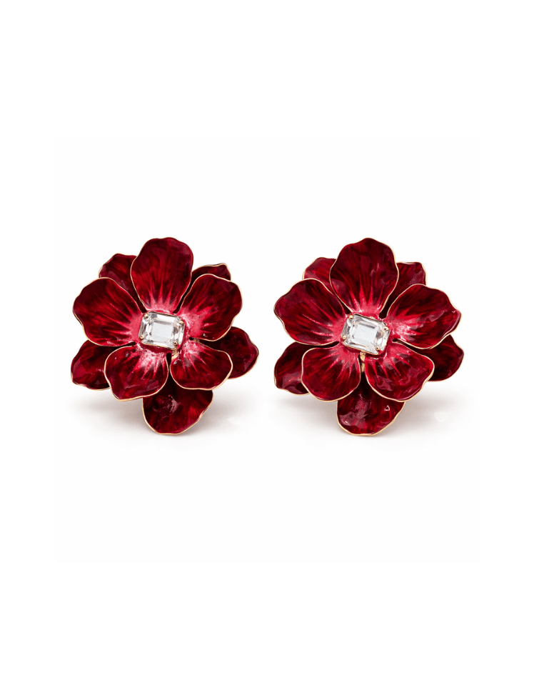 Aretes Floral Radiance Rojo Ref. E26
