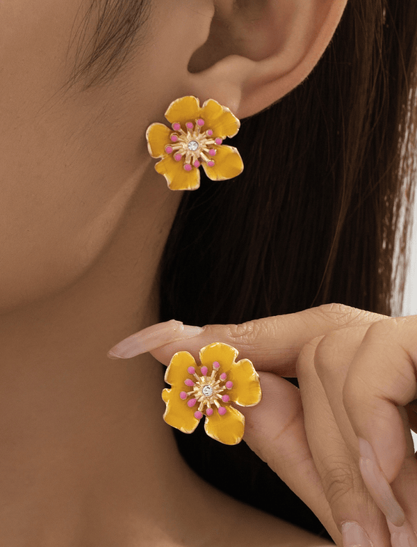 Aretes Floral Symphony Amarillo Ref. E34