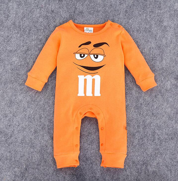 PIJAMA ENTERIZO M&M NARANJA LARGO 