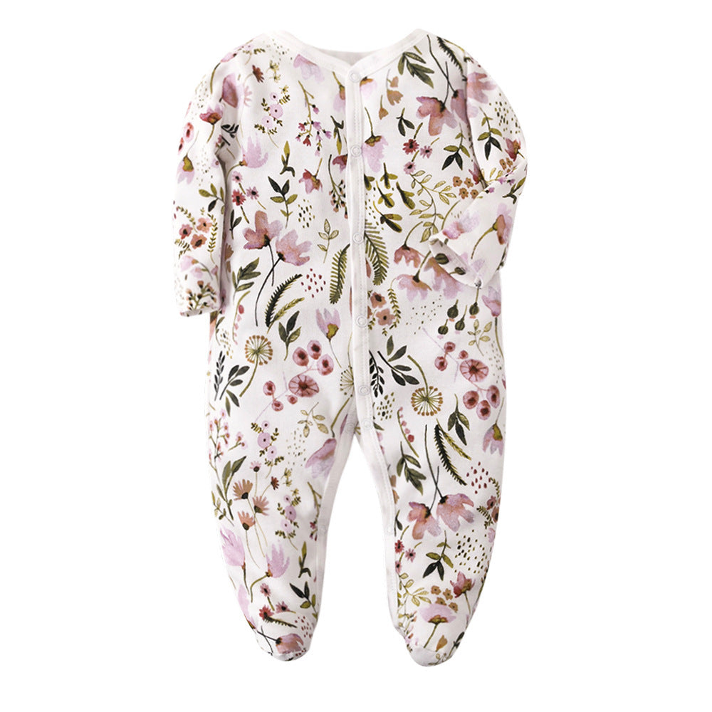 PIJAMA ENTERIZO DE BOTONES CON ESTAMPADO DE FLORES ROSADAS - PIJAMA | Acuarella