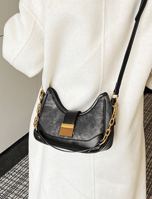 Bolso Crossbody Elegance Chain Gris Ref. 1492